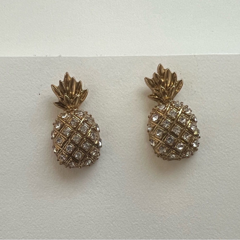 J. Crew Pineapple Gold Earring Studs